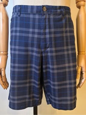 Merona Men's Blue Plaid Cotton Shorts - Size 38